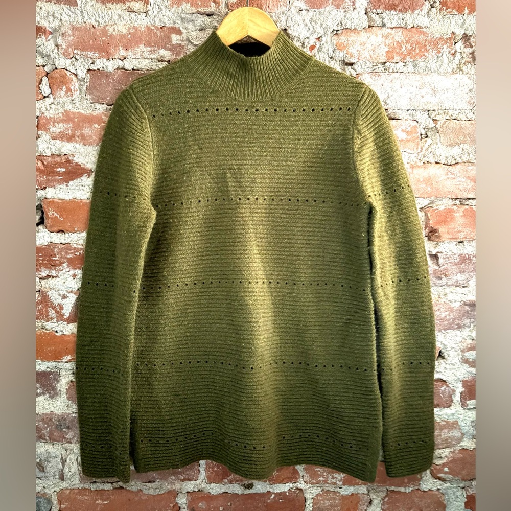 Paul Costelloe Green Mockneck Wool Blend Sweater